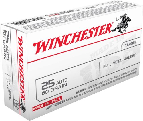 Winchester Ammo Q4203 USA  25 ACP 50 gr Full Metal Jacket 20 Per