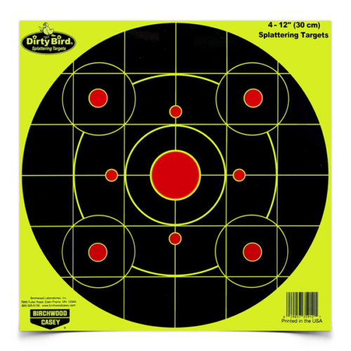 Birchwood Casey 35925 Dirty Bird  12 Bullseye Paper Hanging Pisto