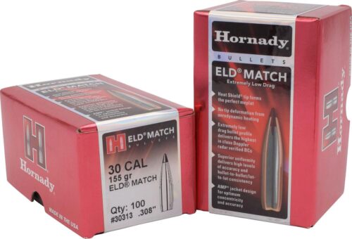 Hornady 30313 ELD Match  30 Cal .308 155 gr Extremely Low Drag Ma