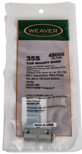 Weaver Mounts 48006 Top Mount Base 35S Silver Remington/Ruger/Wea