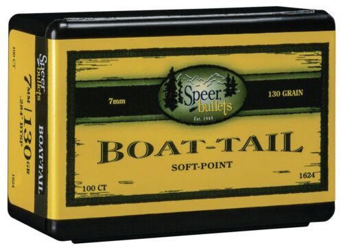 Speer 1624 Boat-Tail  7mm .284 130 gr Jacketed Soft Point Boat Ta