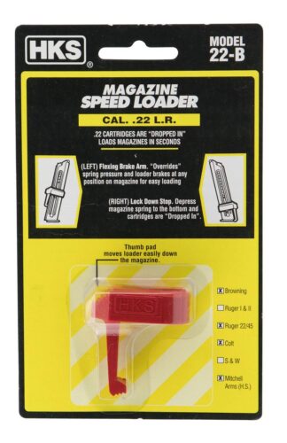 HKS 22B Speed Mag Loader Made of Plastic with Red Finish for 22 L