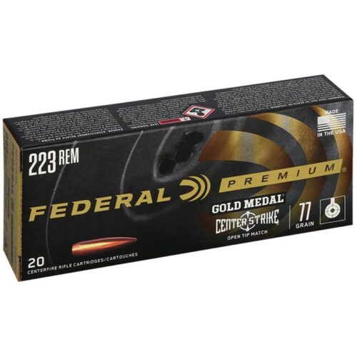 Federal GM223OTM3 Premium Gold Medal 223 Rem 77 gr Open Tip Match