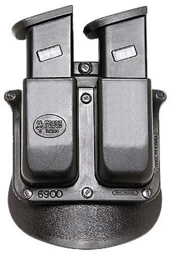 Fobus 6945HP Double Mag Pouch  Black Polymer Paddle Compatible w/