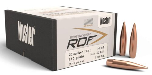 Nosler 53434 RDF Match 30 Cal .308 210 gr Hollow Point Boat Tail/