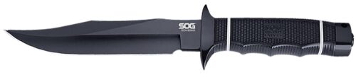 S.O.G SOGS10BK Tech Bowie  6.40 Fixed Plain Clip Point Black Hard