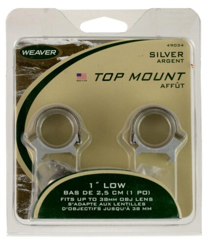 Weaver Mounts 49033 Detachable Top Mount Rings  Silver 1 High