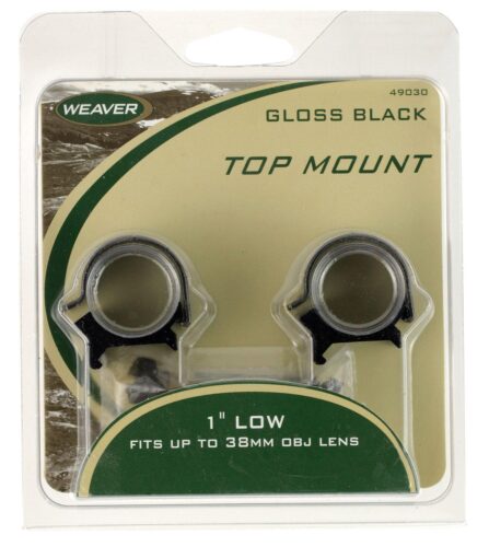 Weaver Mounts 49121 Detachable Top Mount Rings  Matte Black 30mm