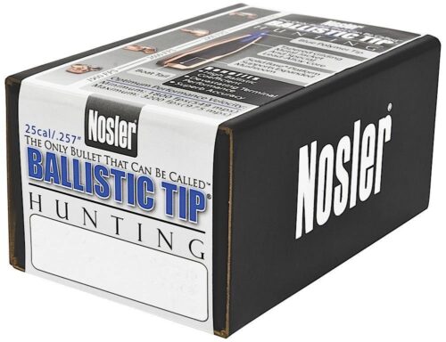 Nosler 25100 Ballistic Tip  25 Caliber .257 100 GR Spitzer/ 50 Pe