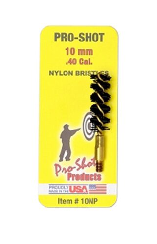 Pro-Shot 10NP Bore Brush  .40/ 10mm Cal Pistol #8-32 Thread Nylon