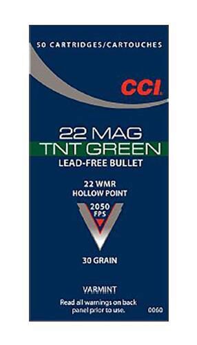 CCI 0060 TNT Green  22 WMR 30 gr Speer TNT Green Hollow Point 50