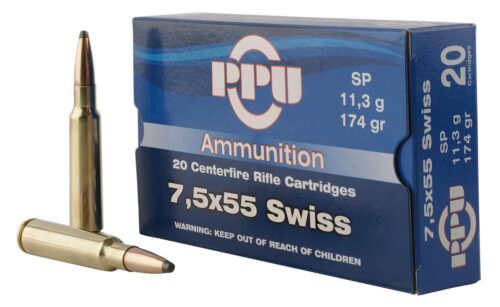 PPU PP7SS Metric Rifle  7.5x55mm Swiss 174 gr Soft Point 20 Per B