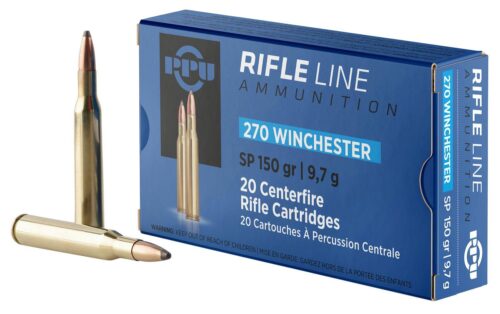 PPU PP2702 Standard Rifle  270 Win 150 gr Soft Point 20 Per Box/