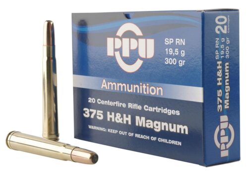 PPU PP375S Standard Rifle  375 H&H Mag 300 gr Soft Point Round No