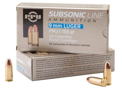 PPU PPS9MM Subsonic  9mm Luger Subsonic 158 gr Full Metal Jacket