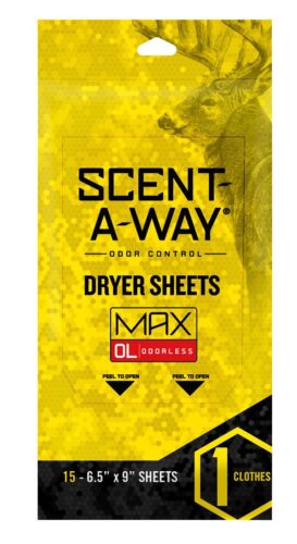 Scent-A-Way 07707 Max Dryer Sheets Odor Eliminator Odorless Scent