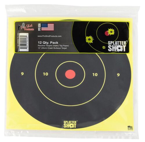 Pro-Shot 12BGREENTG12PK SplatterShot  12 Bullseye Hanging Heavy P
