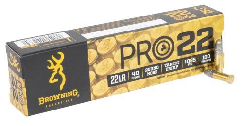 Browning Ammo B194122101 Pro22  22 LR 40 gr Lead Round Nose 100 P
