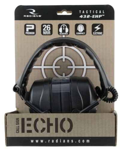 Radians CSE20BX Tactical 432EHP Electronic Muff Polymer 26 dB Ove