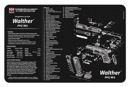TekMat 11x17 Gun Cleaning Mat- Walther PPQ Mod2