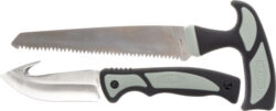 Battenfeld Knives Old Timer Hunter Combo Serrated Blade and Guthook Blade Black and Grey