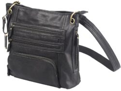 Bulldog BDP038 Cross Body Purse w/Holster Black Leather Most Sm P