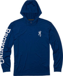 Browning Hooded Long Sleeve Sun Shirt Navy 2XL