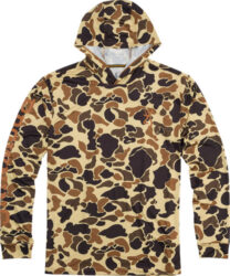Browning Hooded Long Sleeve Tech Shirt Vintage Tan Camo M