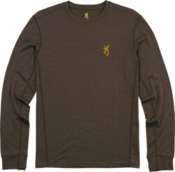 Browning Merino Crew Long Sleeve Shirt Major Brown L