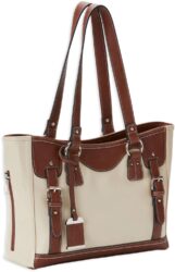 Bulldog BDP052 Tote Purse w/Holster Sand w/Stone Trim Leather Sma