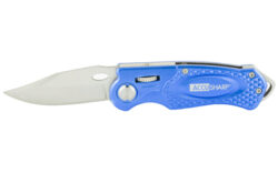 AccuSharp 701C Sport  3 Folding Plain Stainless Steel Blade/Blue