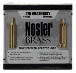 Nosler 10147 Premium Brass Unprimed Cases 270 Wthby Mag Rifle Bra