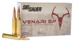 Sig Sauer V270SP13020 Venari  270 Win 130 gr Soft Point 20 Per Bo