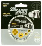 Sig Sauer Airguns AIRAMMOMATCHPB177500 Match  177 Lead Flat Nose
