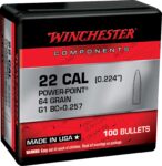 Winchester Ammo WB223PP64X Centerfire Rifle  223 Rem .224 64 gr P