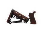 Hogue 15456 OverMolded Collapsible Buttstock Black Synthetic Red