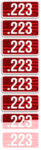 MTM Ammo Caliber Labels .223 Rem Red 8/ct