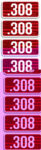 MTM Ammo Caliber Labels .308 Red 8/ct