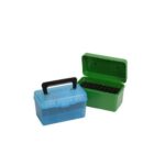 MTM Case-Gard H50RM24 Deluxe Ammo Box  Rifle, Clear Blue Polyprop