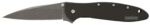 Kershaw 1660SWBLK Leek  3 Folding Drop Point Plain Stonewashed 14
