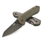 CRKT 6280 Overland  3 Folding Sheepsfoot Plain Stonewashed 8Cr13M