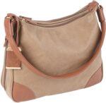Bulldog BDP014 Hobo Purse w/Holster Taupe w/Tan Trim Leather for