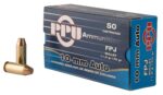 PPU PPH10F Handgun  10mm Auto 170 gr Flat Point Jacketed 50 Per B
