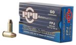 PPU PPH40F Handgun  40 S&W 165 gr Flat Point Jacketed 50 Per Box/
