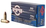 PPU PPH9F2 Handgun  9mm Luger 124 gr Full Metal Jacket 50 Per Box