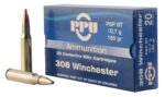 PPU PP3082 Standard Rifle  308 Win 165 gr Pointed Soft Point Boat