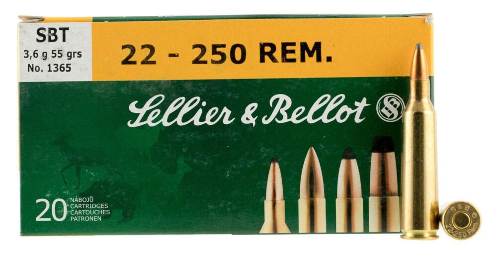 Sellier & Bellot SB22250A Rifle  22-250 Rem 55 gr Sierra GameKing