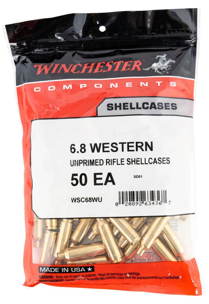 Winchester Ammo WSC68WU Unprimed Cases  6.8 Western Rifle Brass/
