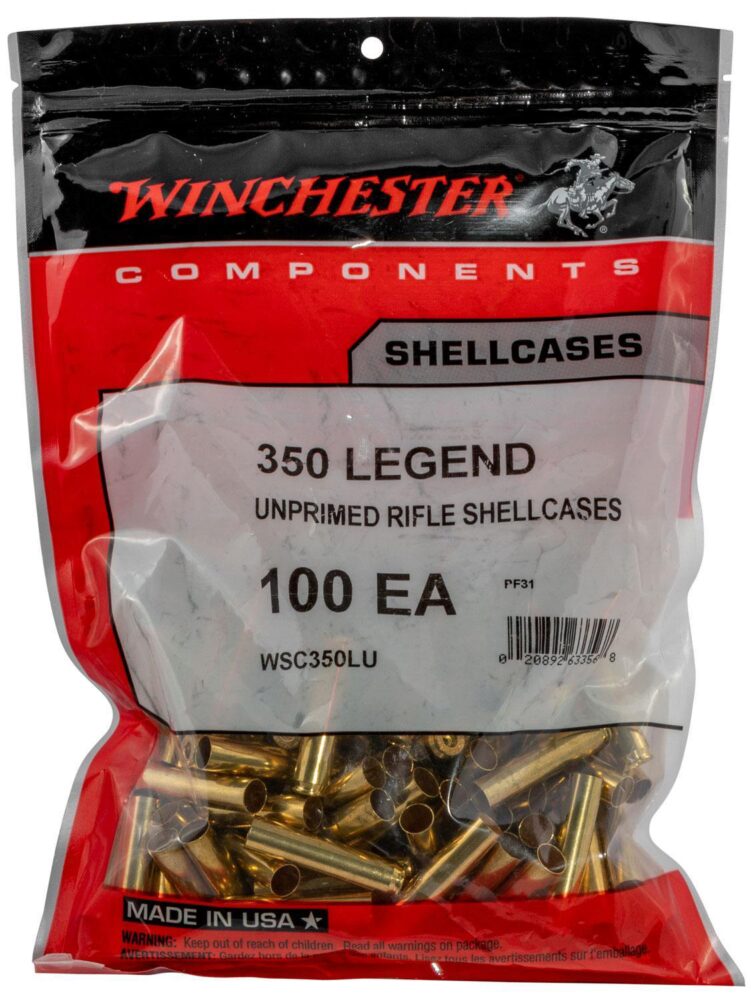 Winchester Ammo WSC350LU Unprimed Cases  350 Legend Rifle Brass/