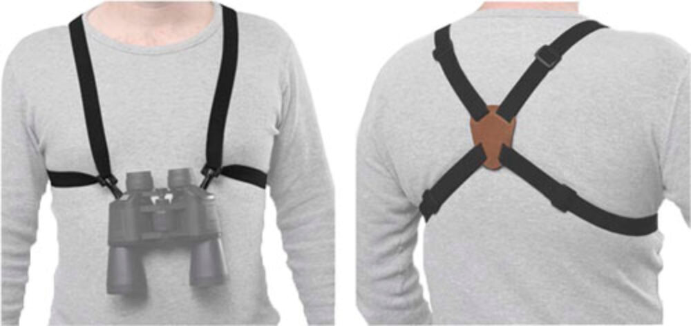 Bulldog Black Adjustable/Stretching Binocular Harness w/ Leather Back